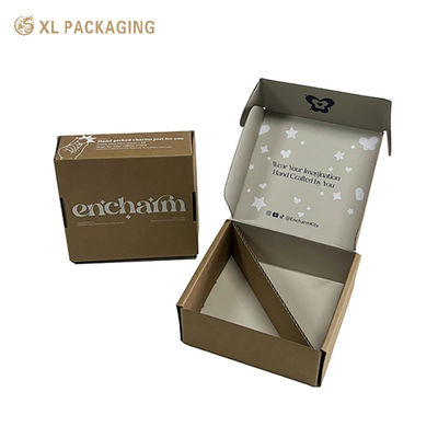 Custom Kraft Wellpappe-Mailer-Box mit Divider-Einsatz, Matte Laminate Braun Versandbox mit 300gsm Grau-Karte Ausgekleidet Innenausdruck