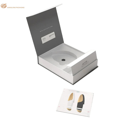 Gesichtsreiniger Flap Deckel Verpackungskiste, Grau Magnetische Kosmetik Papierkiste mit Flocking Tray