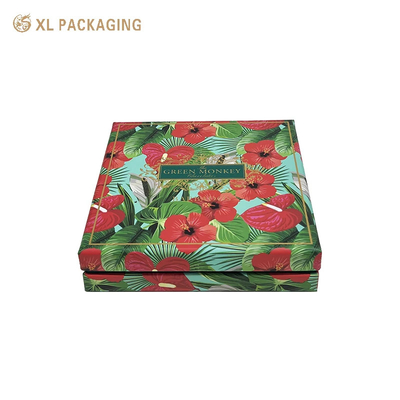 Schokoladen Geschenkbox Goldfolie Logo Grüne Kekse Papierbox Lebensmittelstufe 9 Stück Schokoladenverpackungskiste