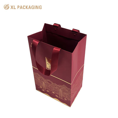 Premium Eco-Friendly Luxus-Geschenktasche mit Goldfolie-Stempel und verstärkten Bandgriffe für kundenspezifische Verpackung