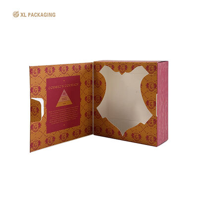 350gm Kartonpapier Klappseifenbox mit Goldfolie-Logo und Druckschnittfenster für den Flachversand