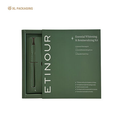 Custom Logo 350gm Karton Papier Box Grün Flach Schiff Soft Touch Schublade Box