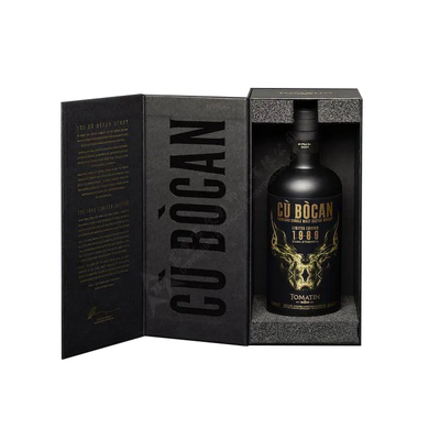 Custom 750ml Wine Bottle Gift Box Sponge Tray Insert Magnetic Closure with Gold Foil Logo