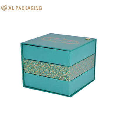 Custom Magnet Chocolate Box Paper Tray Gold Foil Logo UV Spot
